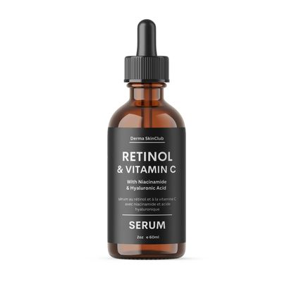 Retinol Vitamin C Serum with Niacinamide and Hyaluronic Acid, Wrinkle Repair, Plumping, Anti Aging Facial Serum, Hydrating Serum for face - 2oz