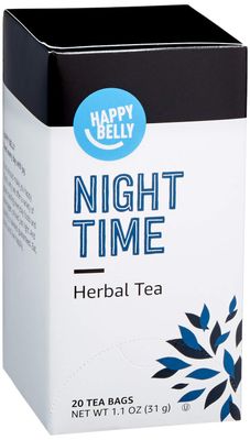Amazon Brand - Happy Belly Night Time Herbal Tea Bags, 20 Count