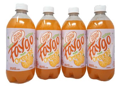 Zero Sugar Soft Drink Soda Pop 4 pack of 20oz Bottles Faygo (4-pack 20oz, Orange)