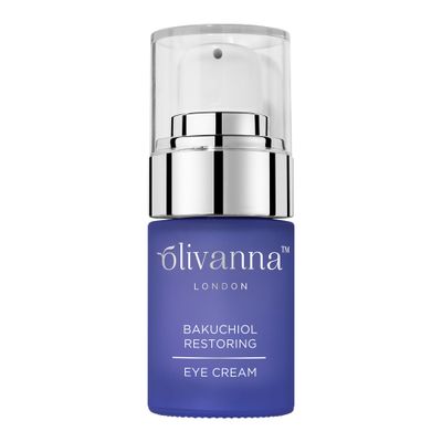 Olivanna Bakuchiol Restoring Eye Cream - Elderflower Extract Reduces Visibility of Dark Circles - Hyaluronic Acid and Glycerin Moisturizes - 0.5 oz