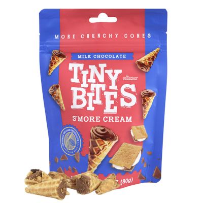 Bee Max S&#39;mores Chocolate Cones Bites, Bite Size Waffle Cone Snack, Resealable Bag, Party Favors, 2.82 Ounces