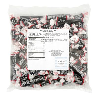 TootsieMidgees Large Mix, 2lb Bulk Bag, Mini Large Chocolate Bars, Individually Wrapped Bulk Candy, The Hampton Popcorn Candy Company
