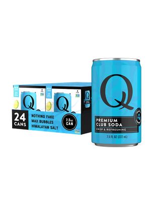 Q CLUB SODA - Club soda with Himalayan Salt - Ideal for Cocktails Mocktails - No Sugar, Perfectly Carbonated, Gluten-Free - 0 Calories - 7.5 Fl oz Seltzer Water Cans (Pack of 24)