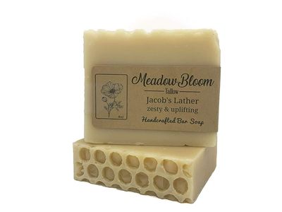 HUNTER CATTLE CO. EST&#39;D 2004 HC Meadow Bloom Tallow Bar Soap - Honey Lemon 1 Pack - Made with All Natural 100 Grass Fed Tallow Handmade Soap Bar - Great for Face or Body Soap