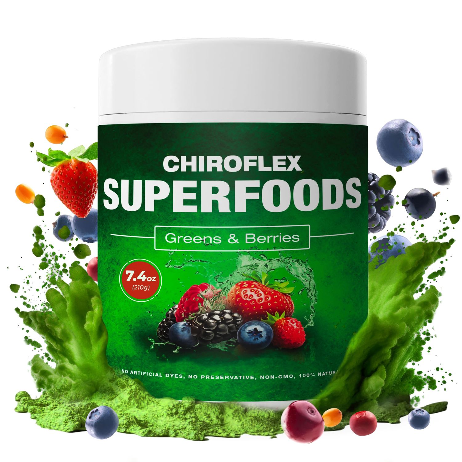 Total Tea Green Powder for Energy Digestive Health with Turmeric, Amla Powder Vitamin C - 30 Servings