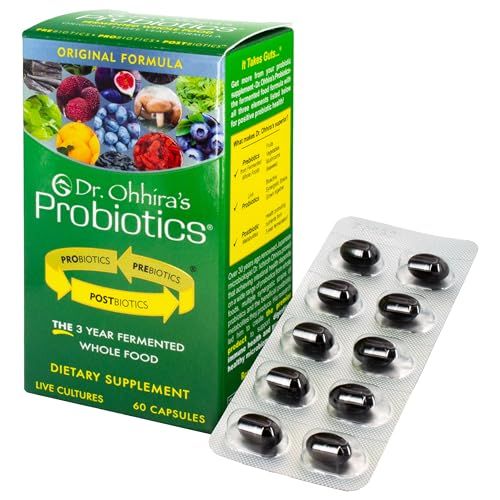 Dr. Ohhira s Probiotics Original Formula with 3 Year Fermented Prebiotics, Live Active Probiotics and The only Product with Postbiotic Metabolites, 60 Capsules