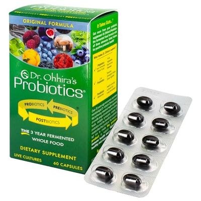 Dr. Ohhira s Probiotics Original Formula with 3 Year Fermented Prebiotics, Live Active Probiotics and The only Product with Postbiotic Metabolites, 60 Capsules