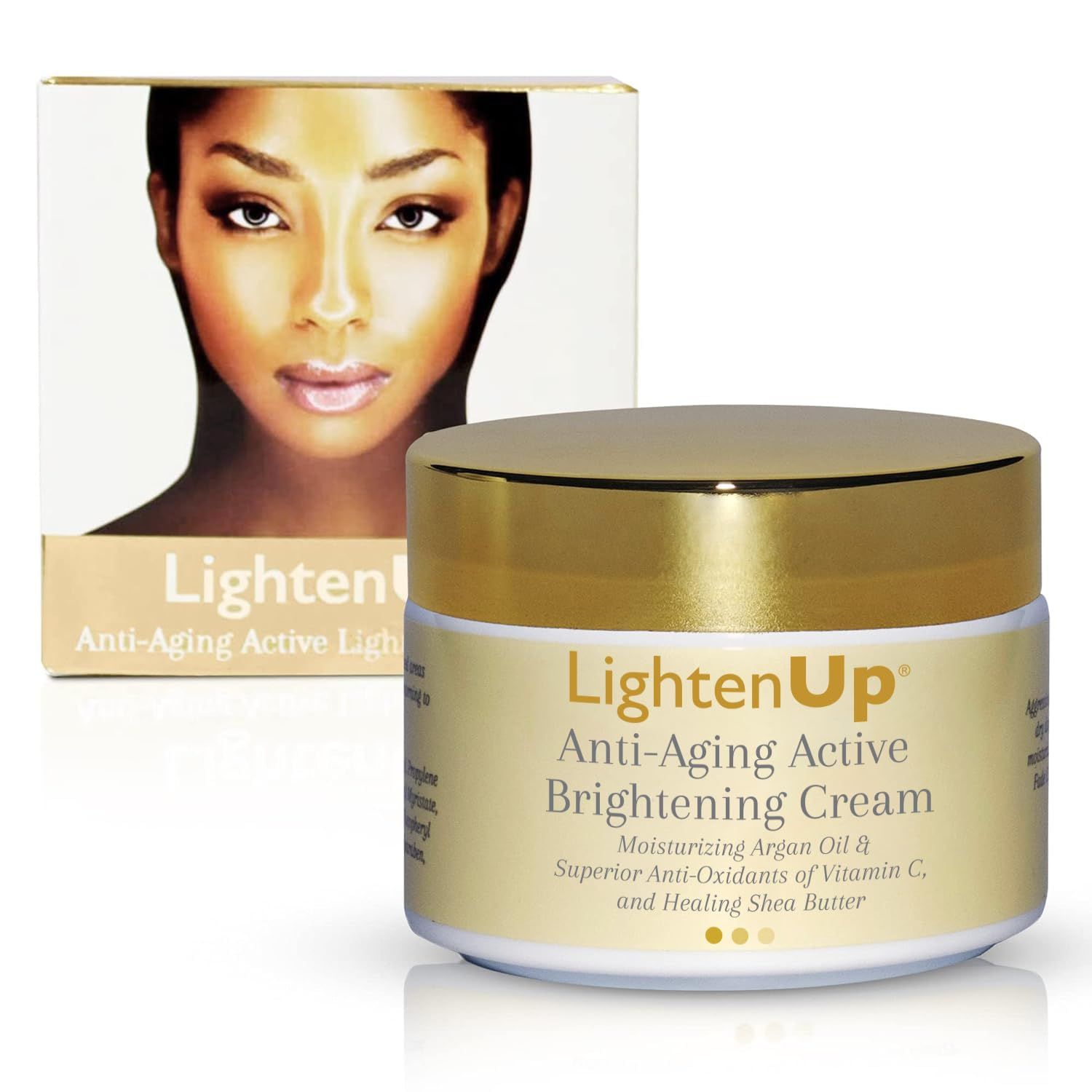 OMIC Lighten-Up Anti-Aging, Skin Brightening Cream - 4.4 fl oz 100 ml - with Argan Oil and Shea Butter