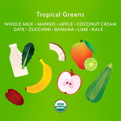 Once Upon a Farm Organic Smoothie Melts, Tropical Greens, 8ct, For Ages 12 Months, Made with Whole Milk