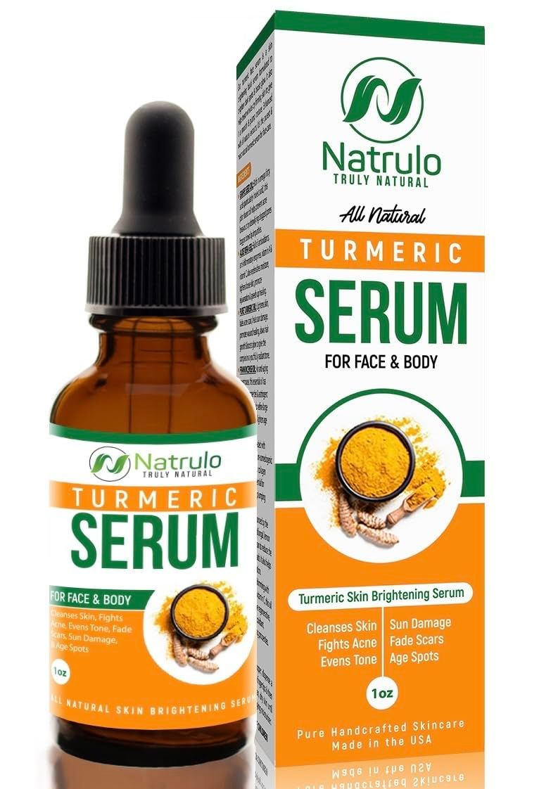 Turmeric Serum for Face Body - All Natural Turmeric Skin Brightening Serum for Spots - Turmeric Facial Repair Serum Cleanses Skin, Fights Acne, Evens Tone, Minimizes Pores - Pure Turmeric Oil