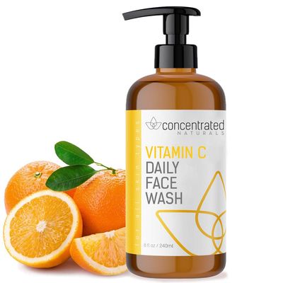 Concentrated Naturals Vitamin C Face Wash Daily Cleanser wMarine Plant Extracts Retinol Works to Help Cleaner, Brighten Balance Complexion 8 Fl. Oz. 240mL