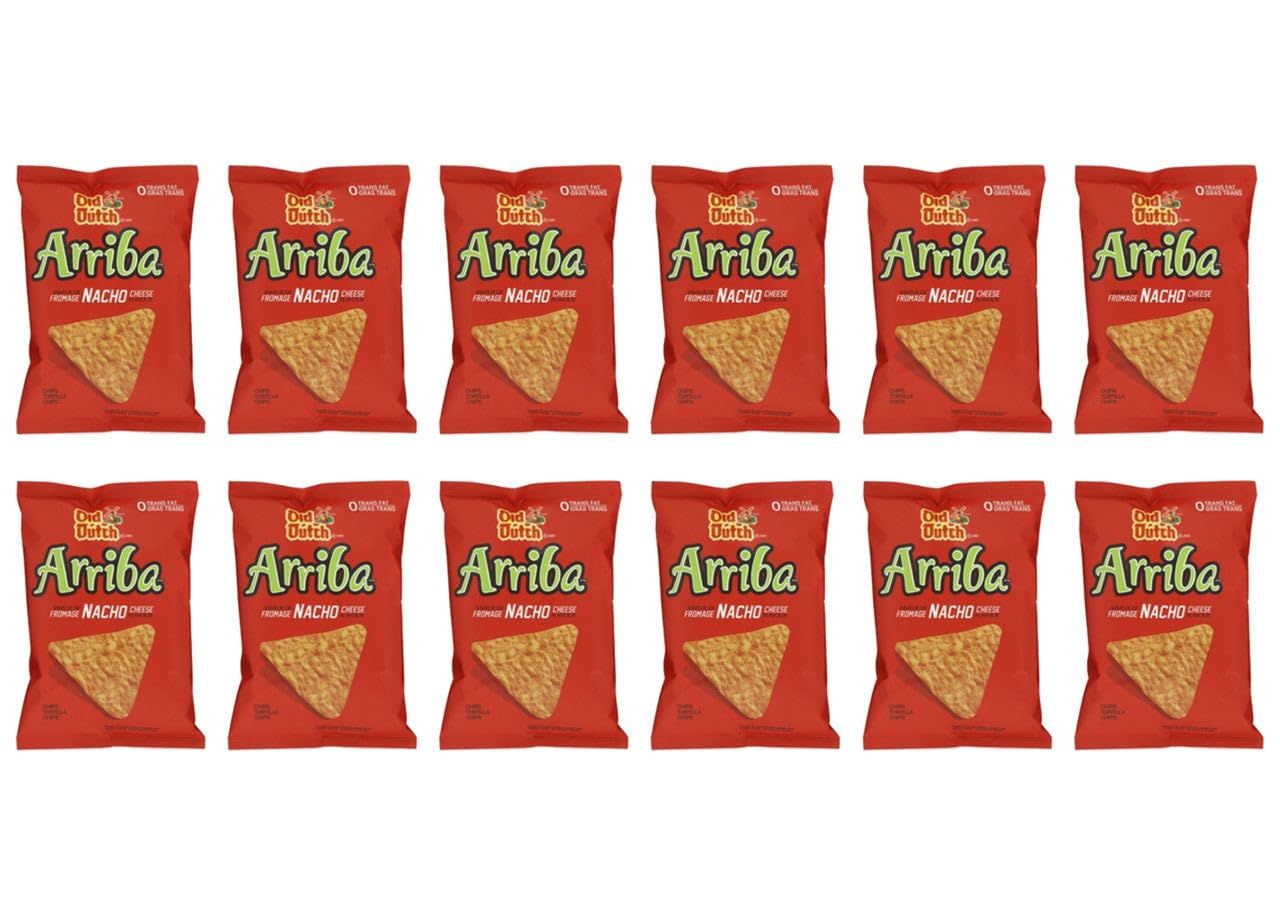 Old Dutch Arriba Nacho Cheese Tortilla Chips, 45g1.6 oz. (12 Pack) Imported from Canada