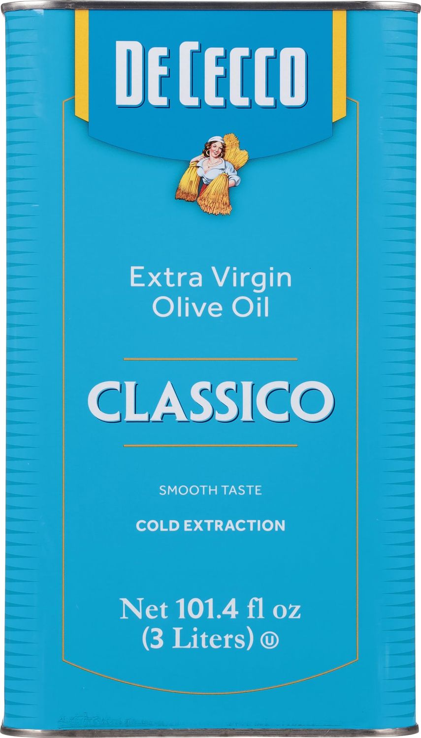 De Cecco Extra Virgin Olive Oil, Classico, Cold Extraction, Great for Cooking Smooth Taste, 101.4 Fl Oz