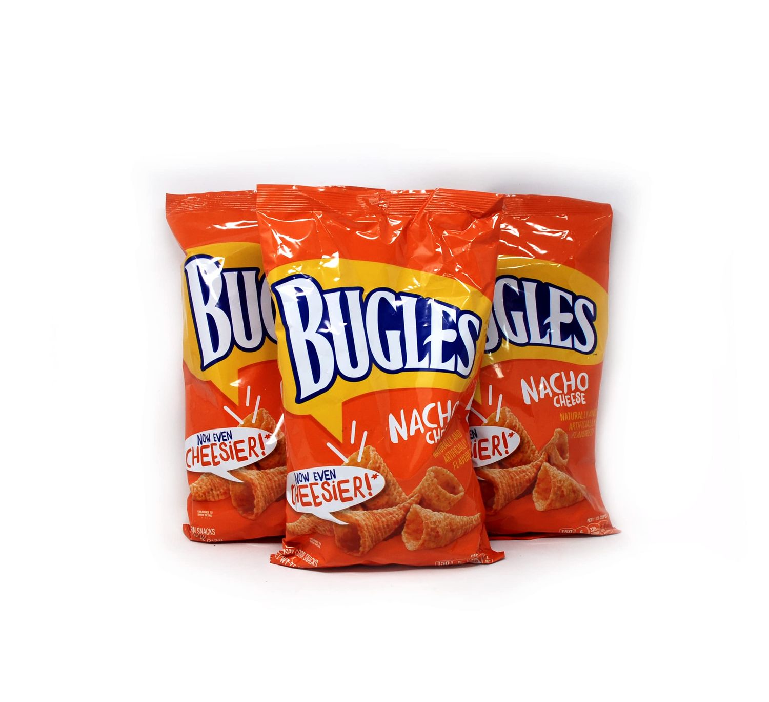 JFS Bugles Nacho Cheese Corn Chips (3 Bags) 7.5 oz
