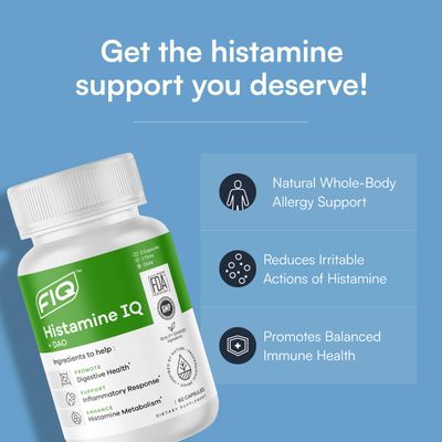 FIQ - Histamine IQ - Diamine Oxidase Supplement - DAO Supplements Histamine Blocker - Histamine Immune Support - 60 Capsules