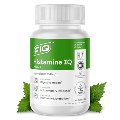FIQ - Histamine IQ - Diamine Oxidase Supplement - DAO Supplements Histamine Blocker - Histamine Immune Support - 60 Capsules