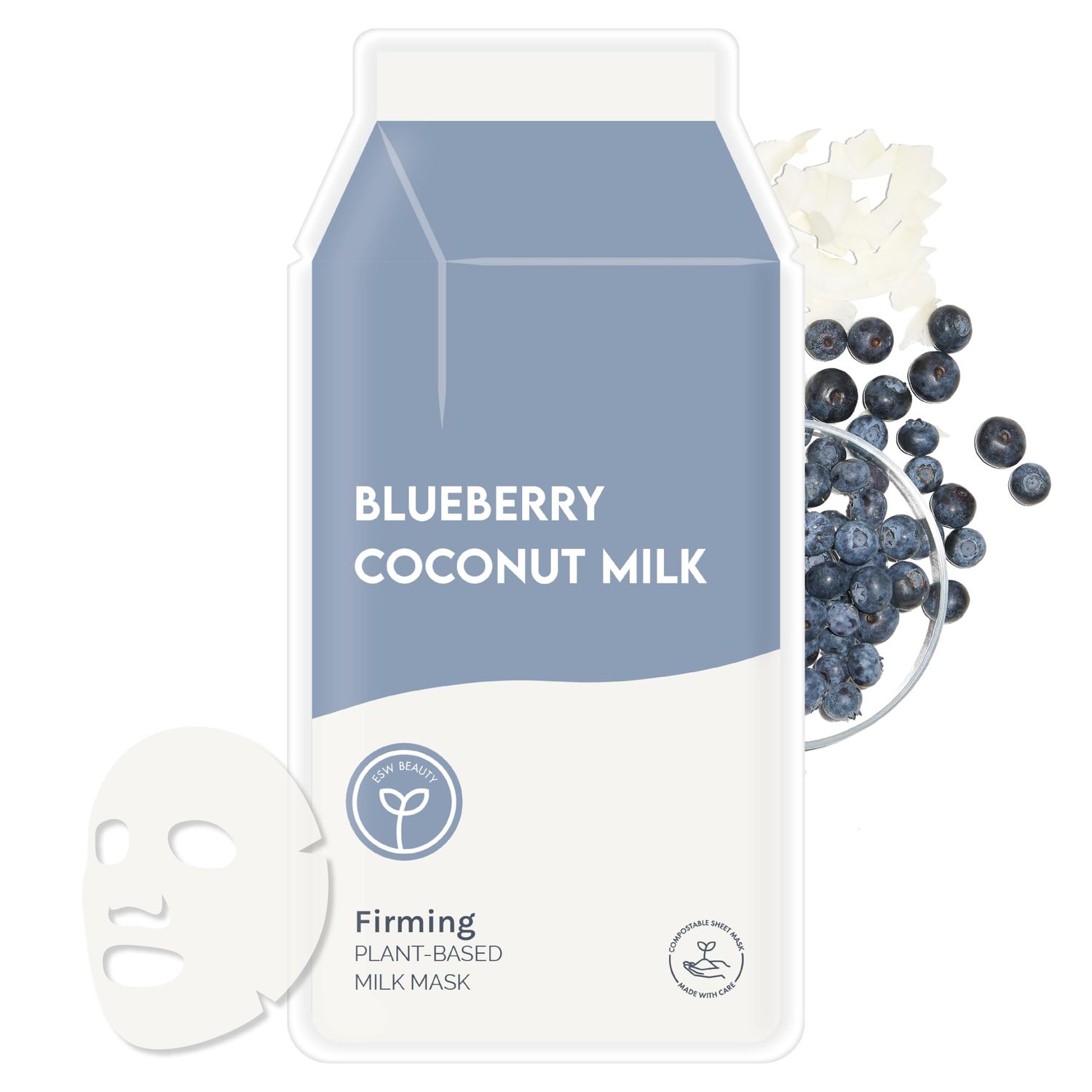 ESW Beauty Blueberry Coconut Milk Firming Plant-Based Milk Mask