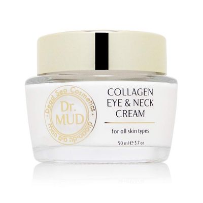 Dr. Mud Collagen Eye Neck Cream - Daily Moisturizer Cream with Dead Sea Minerals, Hyaluronic Acid, Collagen Natural Plant Extracts - Soothing and Firming Neck Eye Cream for All Skin Types, 50ml