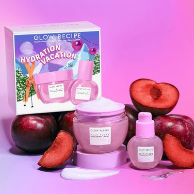Glow Recipe Hydration Vacation Skincare Set - Plum Plump Hyaluronic Acid Moisturizer Face Serum - Made with Antioxidant Plum Vitamin B5 to Repair Skin Barrier and Improve Hydration (2 Count)