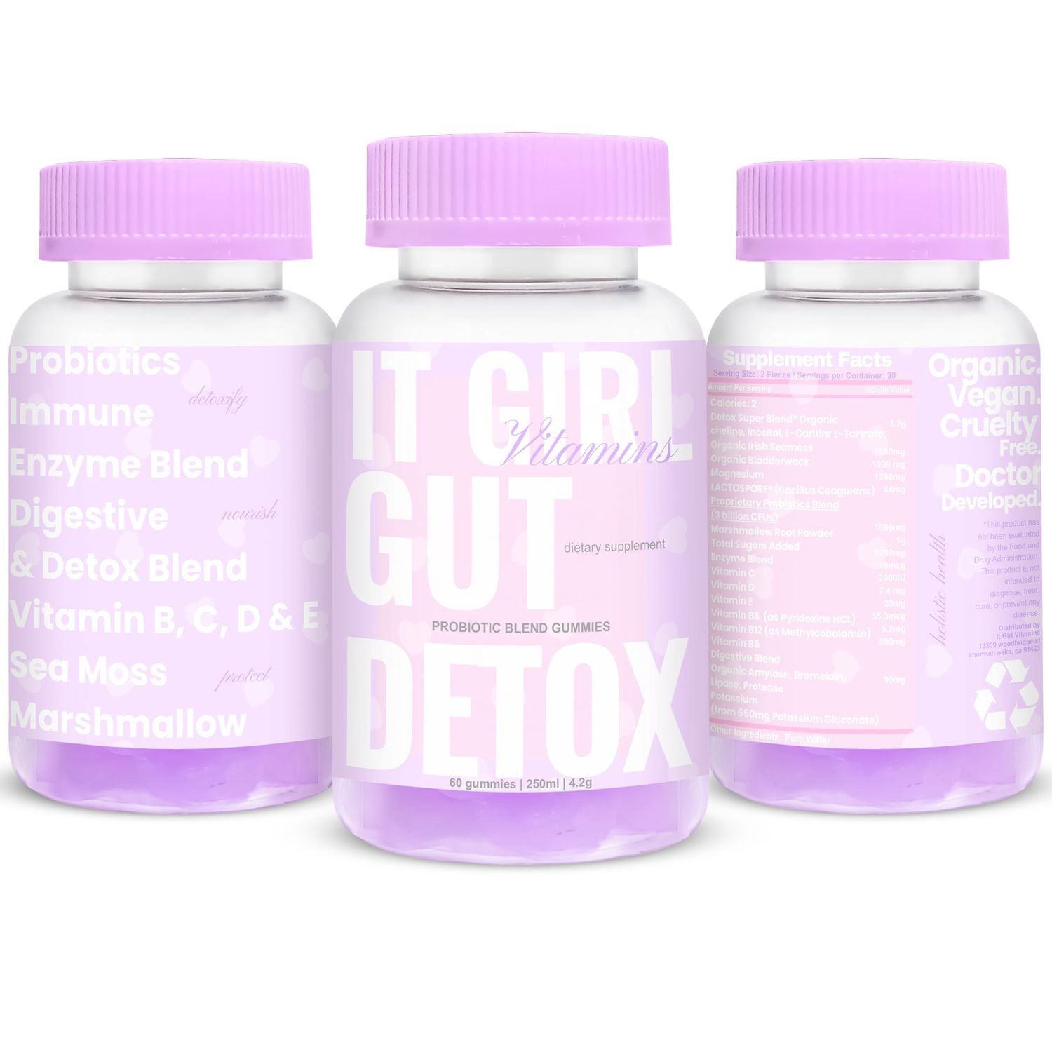 Gut Health Gummies for Women, Vegan Gut Support Superfood Greens, Digestive Enzymes, Probiotics, 3 Billion CFUs, Organic Detox, Feminine Hormone Balance, Immunity, Metabolism, Bloat, Multivitamin