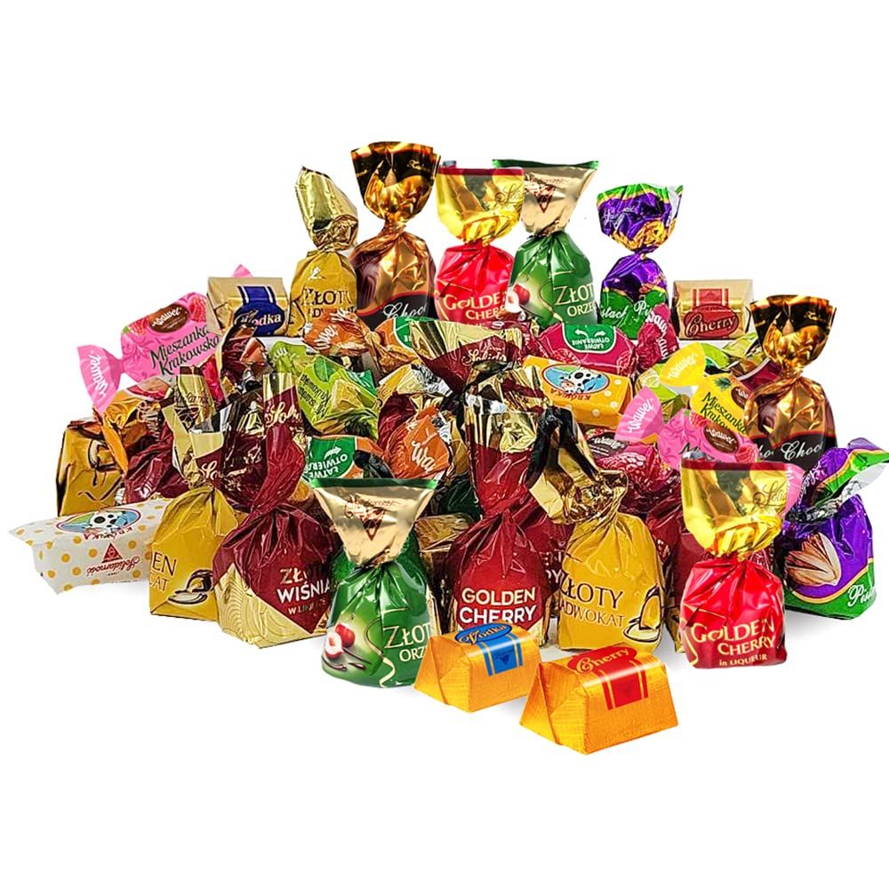 SECRETS OF SIBERIA - EXCLUSIVE Poland Assortment Party Mix Candies - Variety Box of Famous Polish Chocolate Caramel Wafer and Jelly Candy Mix