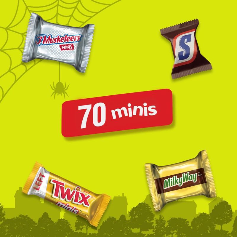 Mars, Snickers Twix Milky Way 3 Musketeers Minis Halloween Candy Variety Pack, 19.49 Ounce
