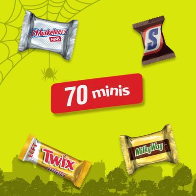 Mars, Snickers Twix Milky Way 3 Musketeers Minis Halloween Candy Variety Pack, 19.49 Ounce