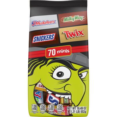 Mars, Snickers Twix Milky Way 3 Musketeers Minis Halloween Candy Variety Pack, 19.49 Ounce