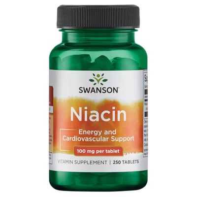 Swanson Niacin (Vitamin B3) - Vitamin Supplement Supporting Heart Health and Carbohydrate Metabolism - Promotes Natural Energy Production - (250 Tablets, 100mg NE Each)