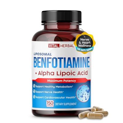 VITAL HERBAL Liposomal Benfotiamine with Alpha Lipoic Acid - Maximum Potency- Support Healthy Metabolism - Made in The USA