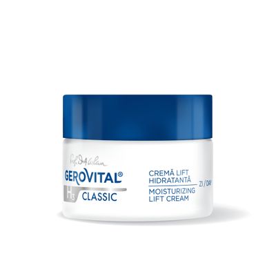 GEROVITAL CLASSIC Moisturizing Lifting Cream with Hyaluronic Acid and Vitamin E - Deep Hydration, Reduces Wrinkles Fine Lines, Anti-Aging Face Cream, 50 ml