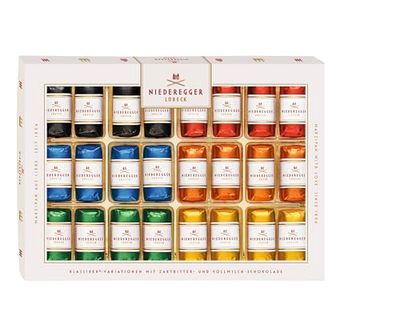 Niederegger Classic Marzipan Assortment Covered with Dark Milk Chocolate 300g 10.5oz 24 Pieces per Box 6 Variety - 4 Pineapple, 4 Orange, 4 Classic, 4 Pistachio, 4 Milk Chocolate 4 Espresso