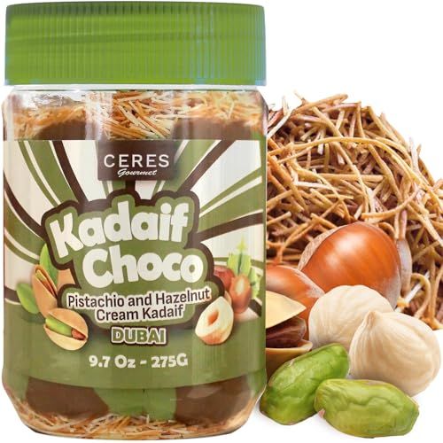 Dubai Spreadable Chocolate- Premium Chocolate Pistachio Spread with Roasted Phyllo, Gourmet Breakfast Chocolate