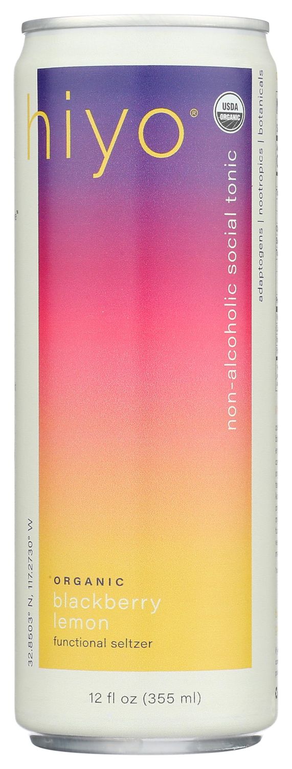 Hiyo Organic Blackberry Lemon Functional Seltzer, 12 FZ