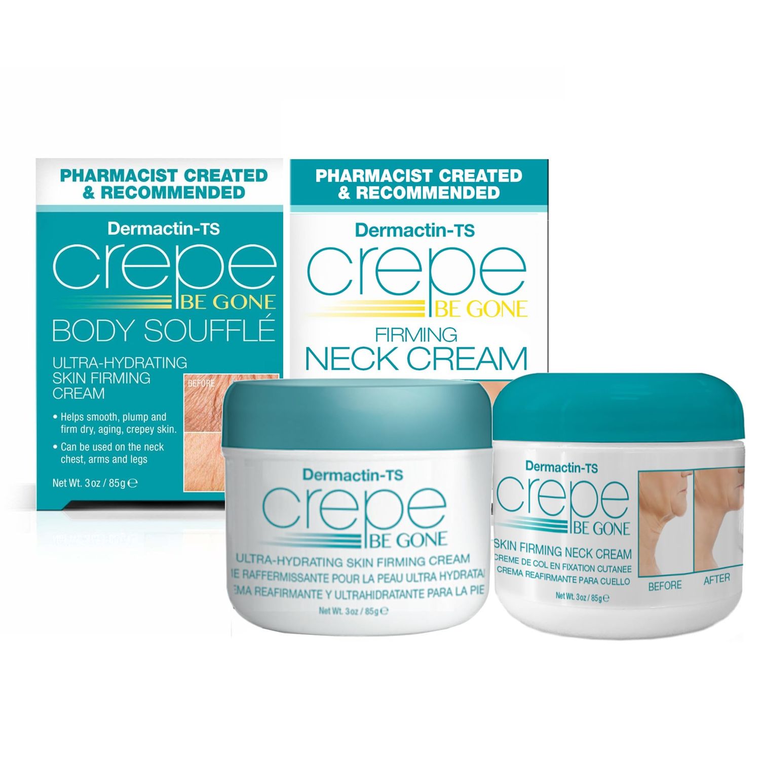 Dermactin Crepe Be Gone Classic Body Souffle 3 oz. AND Firming Neck Cream 3 oz. (2-PC SET)