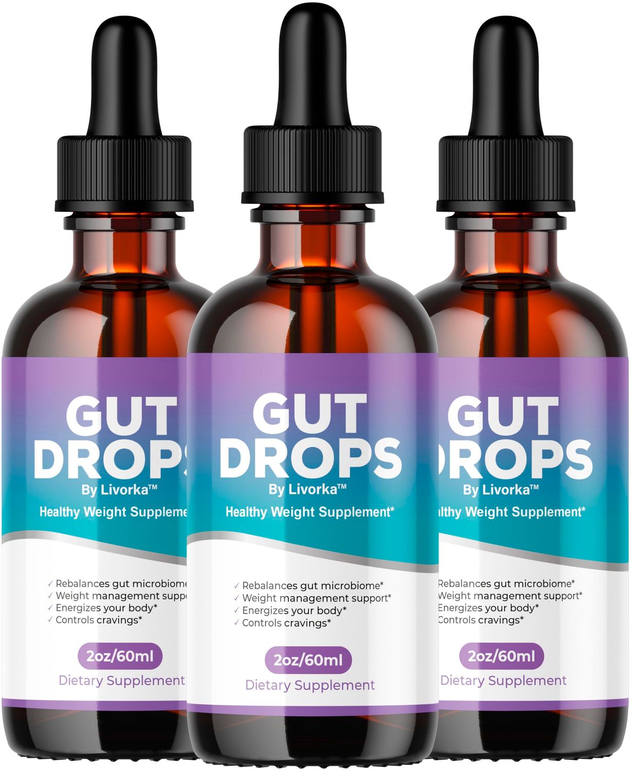 (3 Pack) Gut Drops - Official Gutdrop Supplement Premium Formula, Gutdrops All Natural Liquid Support Advanced Formula Healthy Drops Reviews, Gutdrops Healthy Gut Support, 3 Bottles for 3 Months