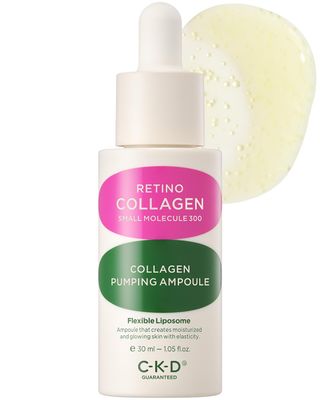CKD Retino Collagen Small Molecule 300 Collagen Pumping Ampoule, Dual Function Face Ampoule for Wrinkle Care Tone Correction, Anti-aging Serum to Improve Skin Density Firmness, 1.01 fl. oz.