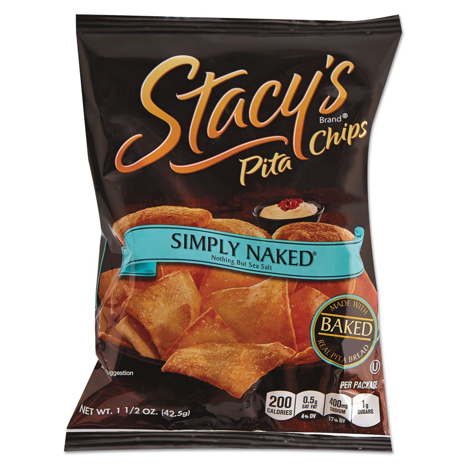 Stacy&#39;s Pita Chips, 1.5 Naked 36 Ounce (Pack of 24)