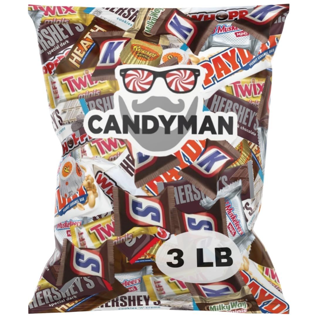 CANDYMAN 3 Pound Gift Box Mix of Chocolate, Individually Wrapped Assorted Bulk Candy Chocolates Variety Pack, Perfect for Easter Basket Candies, Chocolate Easter Candy Bulk