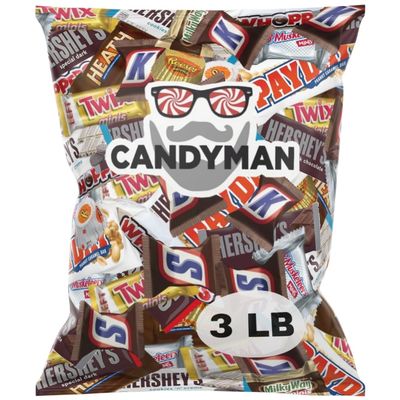 CANDYMAN 3 Pound Gift Box Mix of Chocolate, Individually Wrapped Assorted Bulk Candy Chocolates Variety Pack, Perfect for Easter Basket Candies, Chocolate Easter Candy Bulk