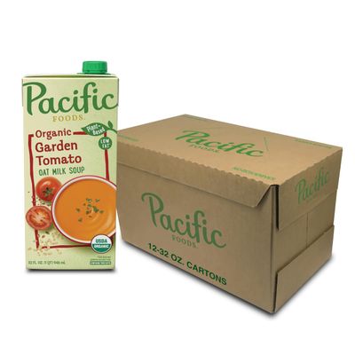 Pacific Foods Organic Garden Tomato Oat Milk Soup, 32 oz Carton (Pack of 12)