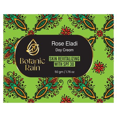 Botanic Rain Natural Face Moisturizer With SPF 30 With Rose And Eladi, Organic Sunscreen For Face, Ayurveda Products For Crepey Skin Repair, 1.76 fl oz (Pack of 2)