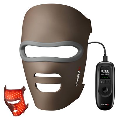 FliKEZE 4 in 1 LED Red Light Therapy for Face Mask with Anti-aging, Restoring, Brightening, Remove-acne Mode - Face Light Therapy Device with 480 LED, Curved Soft Led Face Mask Makes Skin Glowing
