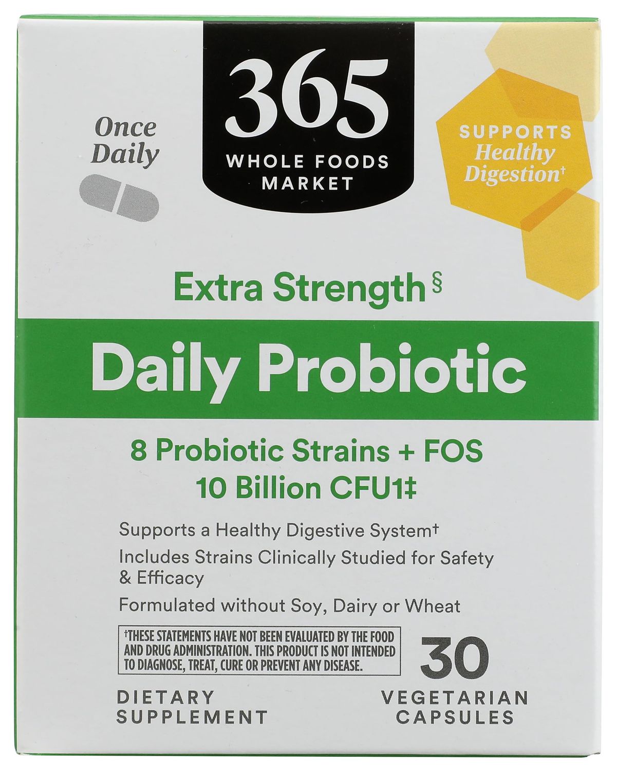 365 by Whole Foods Market, Probiotic Prebiotic Extra Strength Adult 10Bn CFU, 30 Count