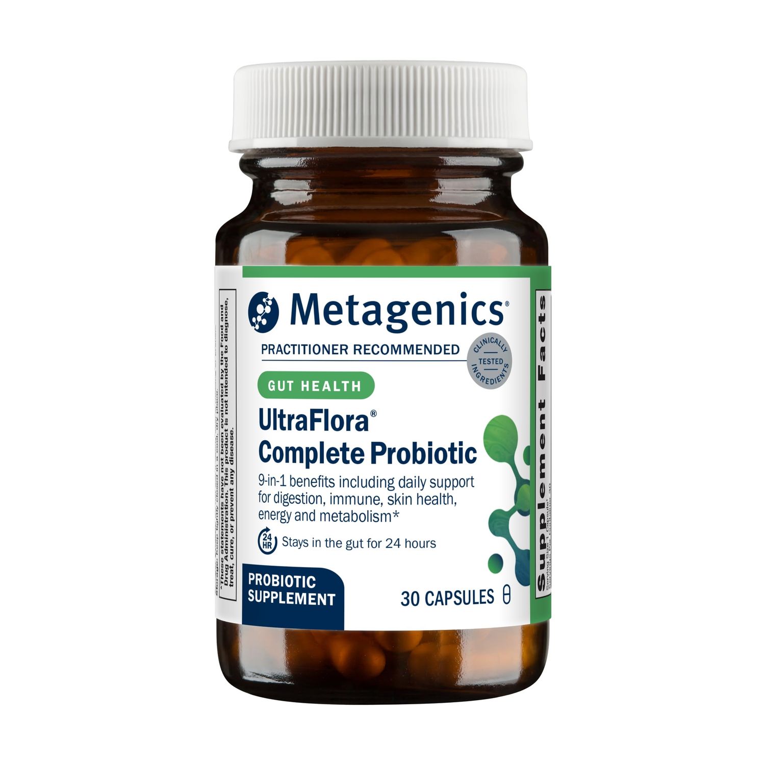 Metagenics UltraFlora Complete Probiotic - Gut Health Supplement - Supports Metabolism, Skin, Energy Immune Health - 36 Billion CFU - Non-GMO Gluten-Free - 30 Capsules