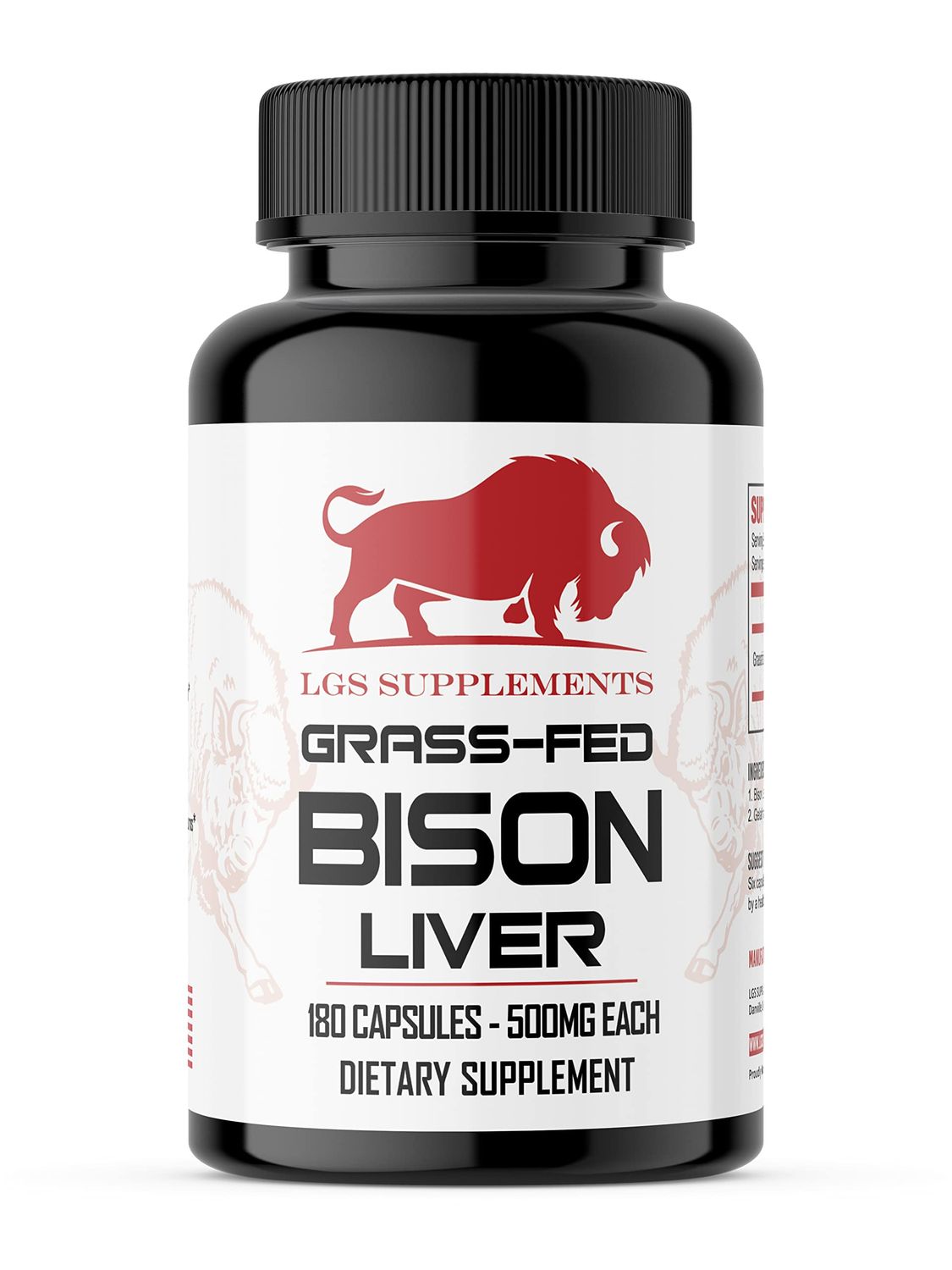 Grass Fed Bison Liver Capsules Supports Energy Production, Detoxification, Digestion, Immunity, Natural Iron Non-GMO, Freeze Dried Liver Health Supplement, 3000mg