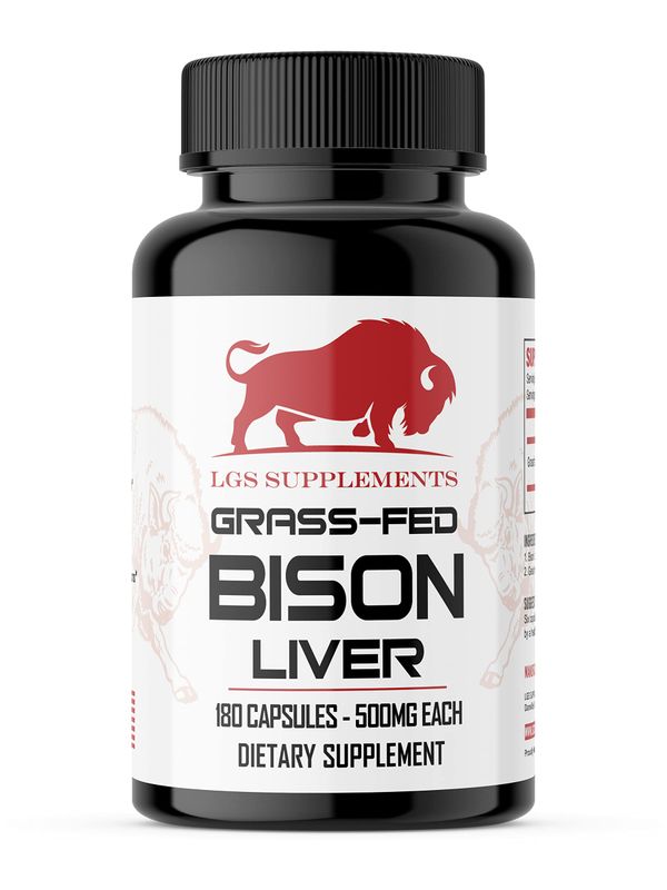 Grass Fed Bison Liver Capsules Supports Energy Production, Detoxification, Digestion, Immunity, Natural Iron Non-GMO, Freeze Dried Liver Health Supplement, 3000mg