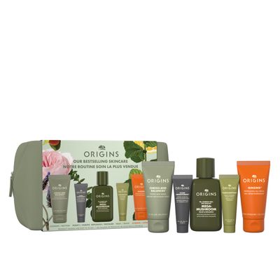 Origins Bestselling Skincare Set Features Cleanser, Mask, Treatment Lotion, Serum Moisturizer With Peptides, Hyaluronic Acid Niacinamide