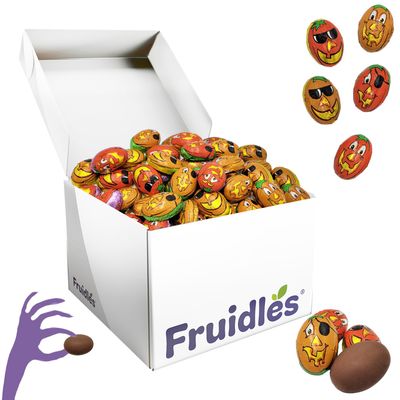 Fruidles Halloween Pumpkin Pals, Trick-Or-Treat Party Bag Fillers, Individually Wrapped in Pumpkin Face Design Foils, Kosher Certified (5 Pounds) - Multicolor