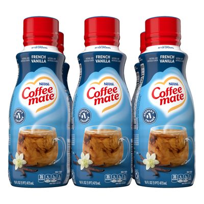 Coffee Mate French Vanilla Flavored Coffee Creamer, Shelf Stable, Non-Dairy, Gluten-Free, 6-Pack, 192 Total Servings, 16 Fl Oz Per Bottle